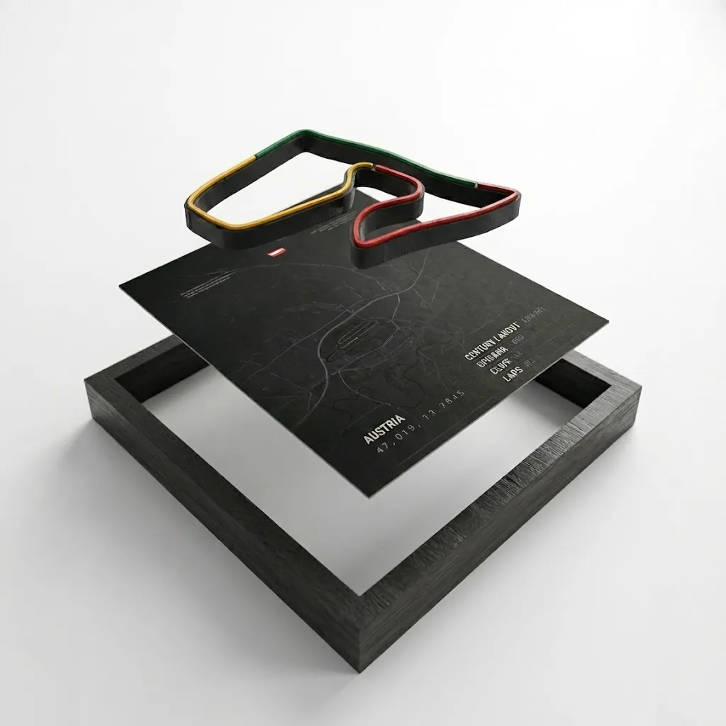 Austin - Racing Circuit Map Frame – Premium Wood Wall Art