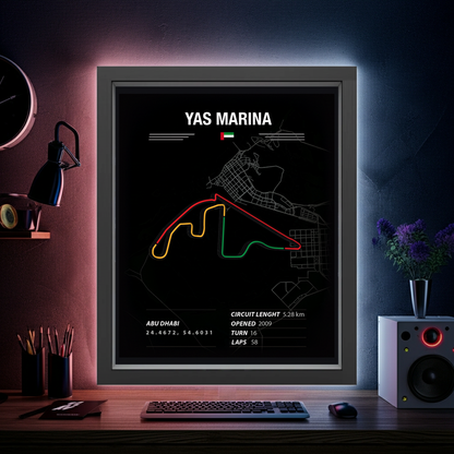 Abu Dahbi Yas Marina - F1 Race Track Wall Art - Premium