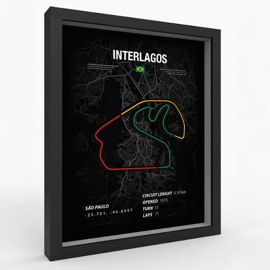 Interlagos - Racing Circuit  Premium Wood Wall Art