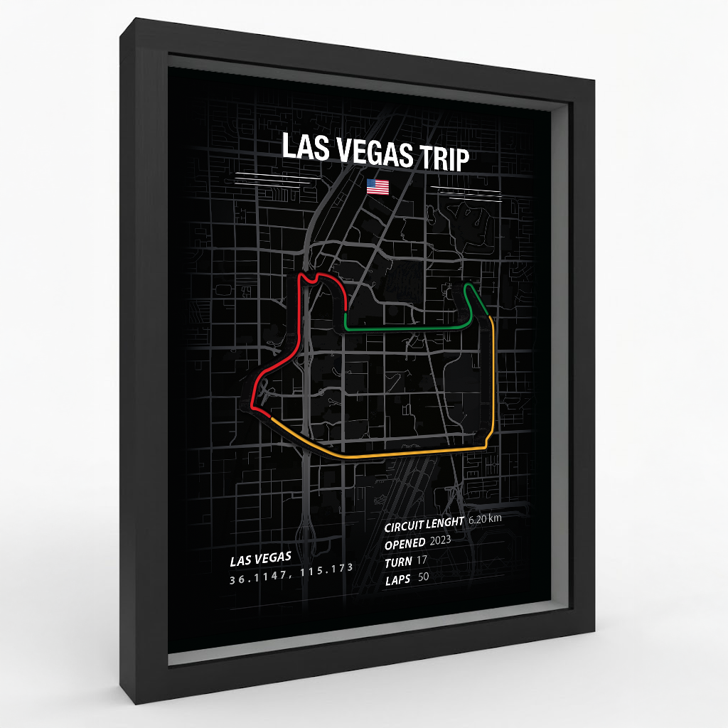Las Vegas - Mapa do Circuito de Corrida - F1 e Sim Racing