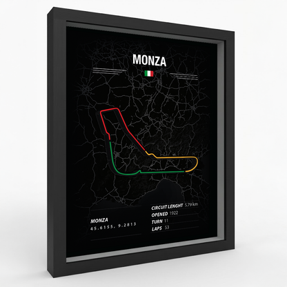 Monza -  Racing Circuit Map Frame – 3D Printed