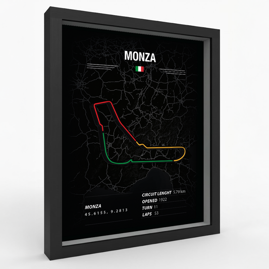 Monza -  Racing Circuit Map Frame – 3D Printed