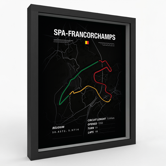 Spa Francorchamps  - F1 and Sim Racing Circuit Map Frame Wall Art