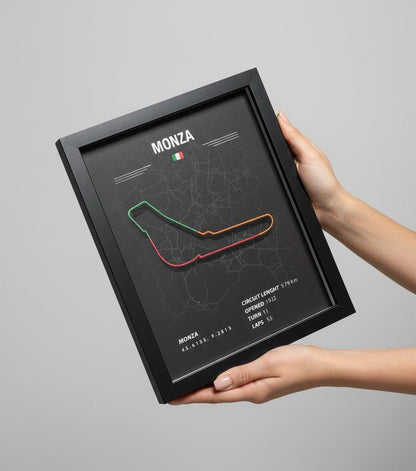 Monza -  Racing Circuit Map Frame – 3D Printed