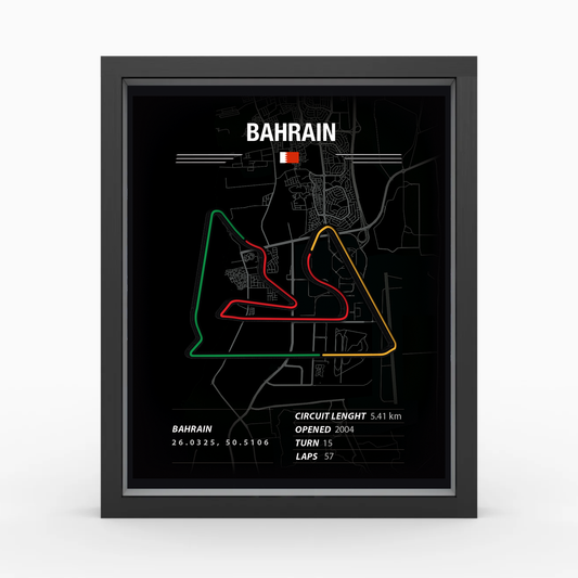 Bahrain - F1 Race Track Wall Art - Premium Decor
