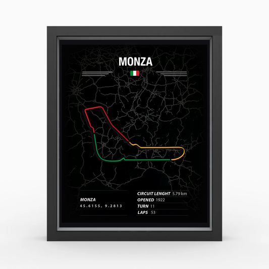 Monza -  Racing Circuit Map Frame – 3D Printed
