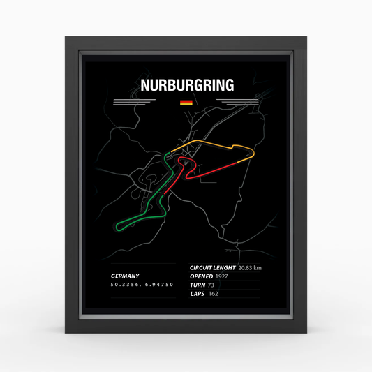 Nurburgring -  Race Track Circuit Map Wall Art