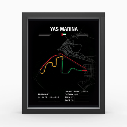 Abu Dahbi Yas Marina - F1 Race Track Wall Art - Premium