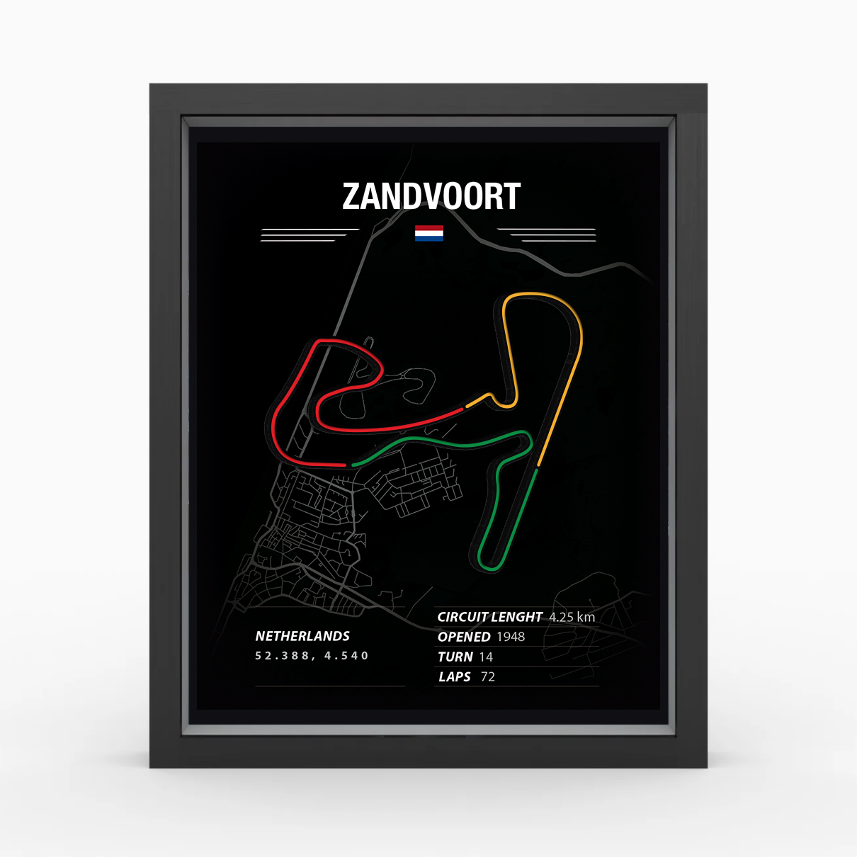Zandvoort - Mapa do Circuito de Corrida - F1 e Sim Racing